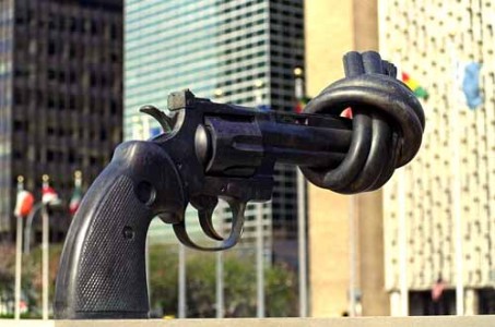 U.N. Knotted Revolver Statue
